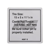 46287 Label-Tire Spec | Genie